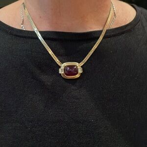 Vintage Givenchy pink cabochon necklace